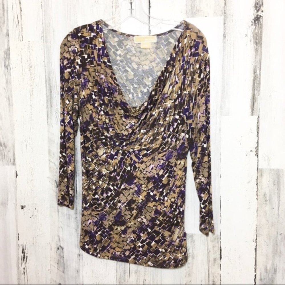 Michael Kors Abstract Snakeskin Print Blouse